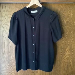 Everlane Puff Sleeve Clean Silk Blouse - Black / 8